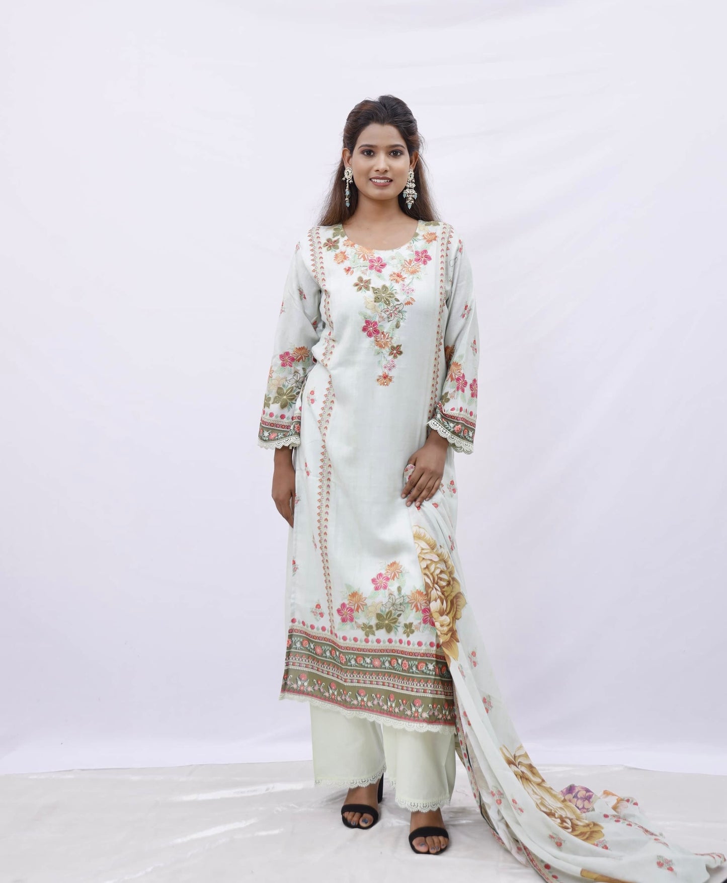 Garden Embroidered Suit Set