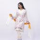 Pastel Floral Embroidered Kurta Set with Yellow-White Dupatta