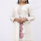 Pearl-White Floral Embroidered Kurta Set