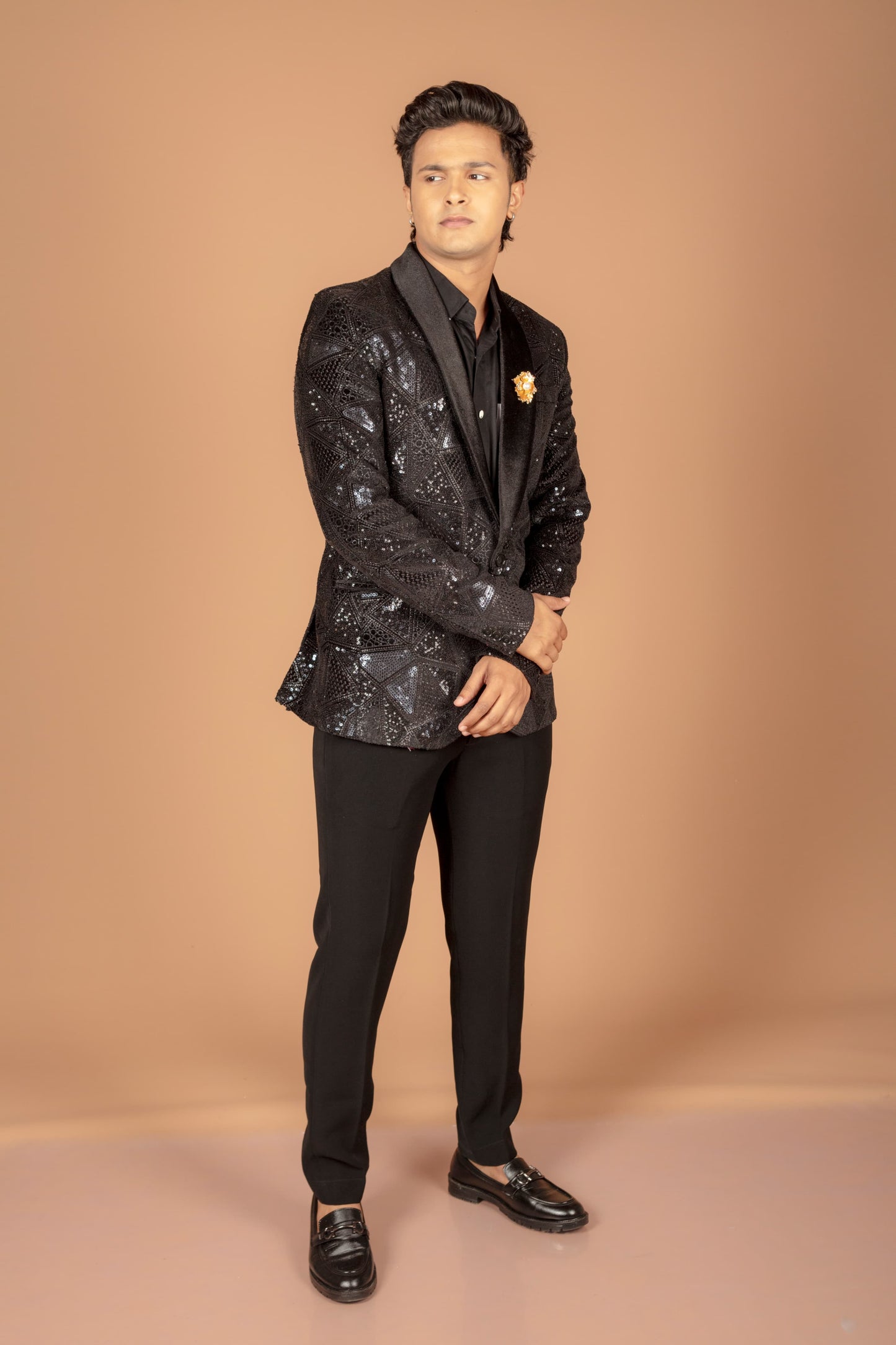 black sequined blazer