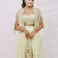 Pastel Green Embroidered Cape Set
