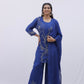Royal Blue Embroidered Co-Ord Set with Dupatta