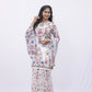 Floral Printed White Sharara Set with Dupatta