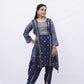 navy blue kurti with a matching salwar.