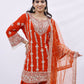 Ruby Radiance Mirror Work Sharara Set