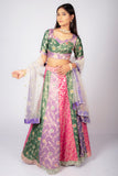 Multicolor Banarasi Lehenga Choli Set with Dupatta