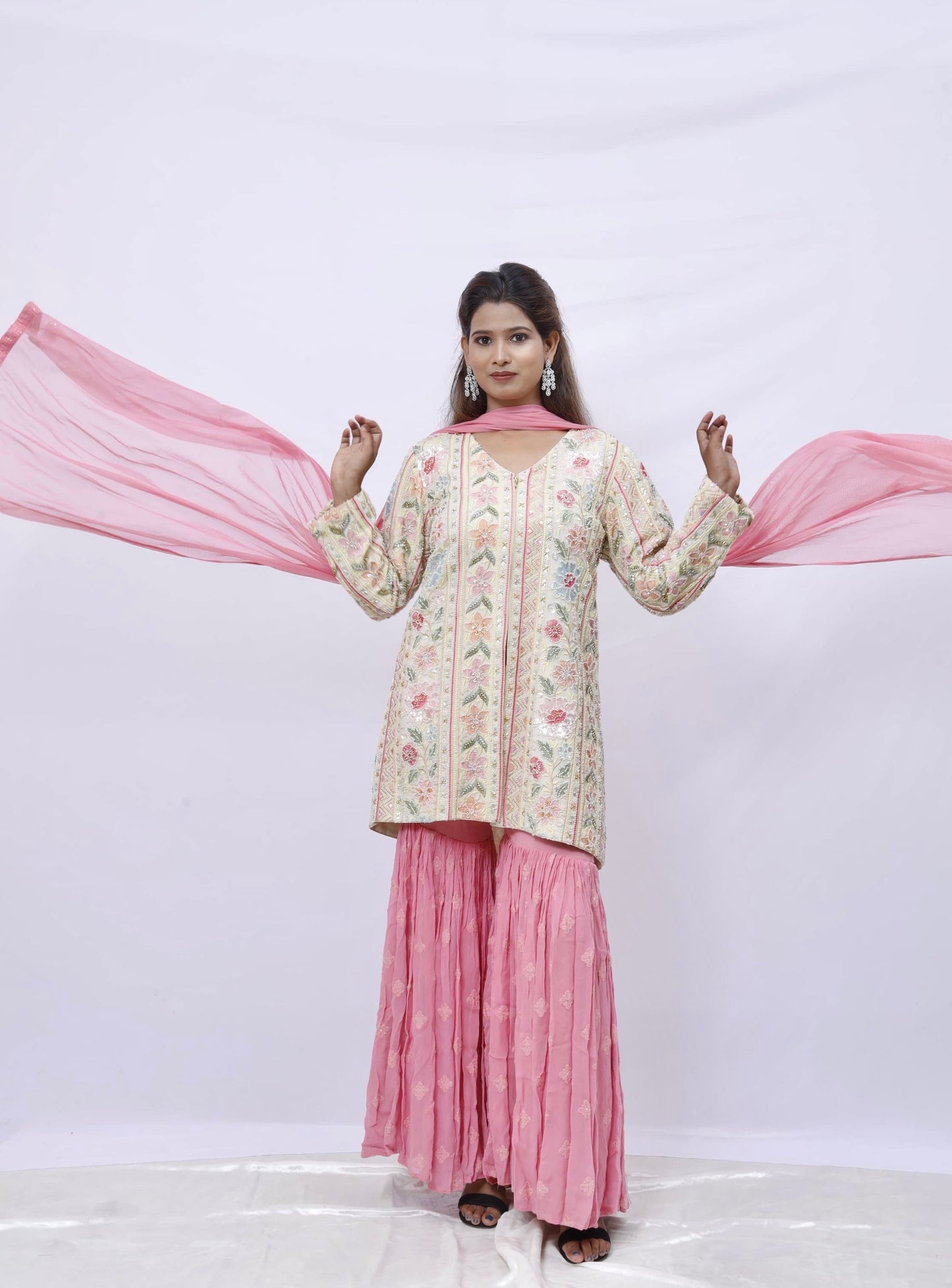 Blush Bloom Sharara Set