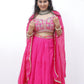 Elegant Fuchsia Pink Embroidered Lehenga Set