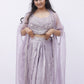 Lavender Shimmer Indo-Western draped skirt