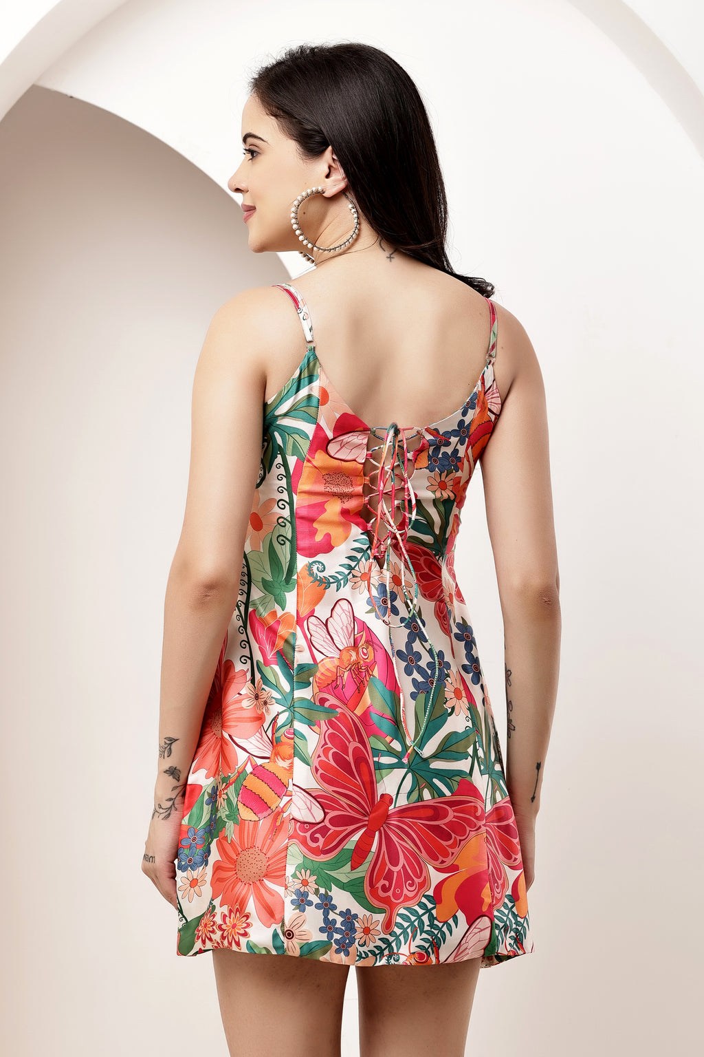Wild Bloom Corset Back Mini Dress
