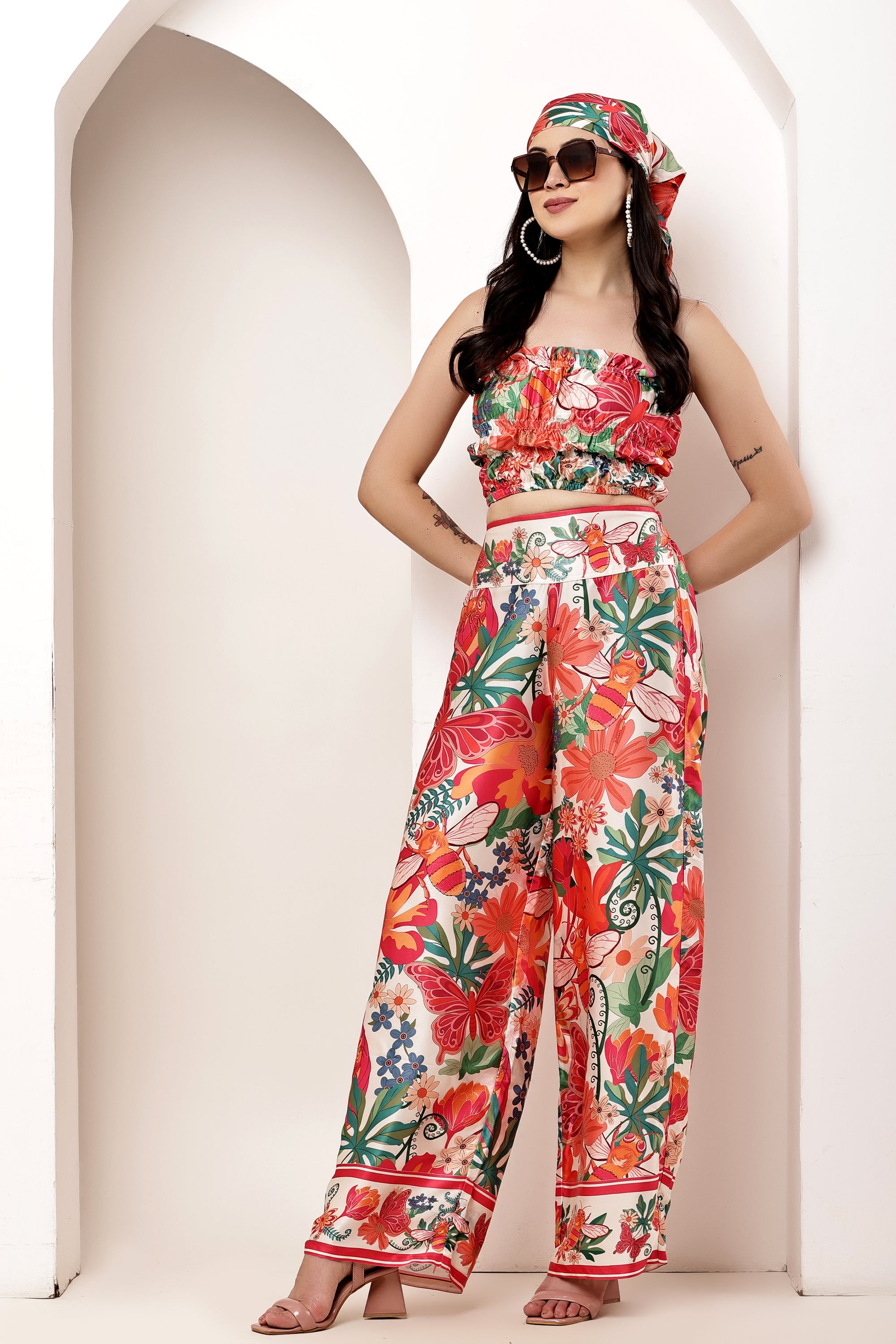 Bloom Rush Ruffle Tube Top & Pant Co-ord Set