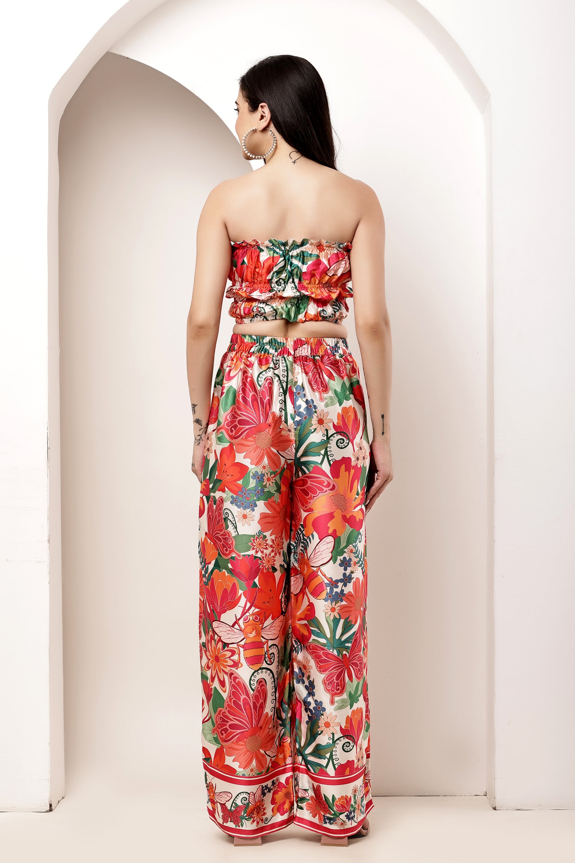 Bloom Rush Ruffle Tube Top & Pant Co-ord Set