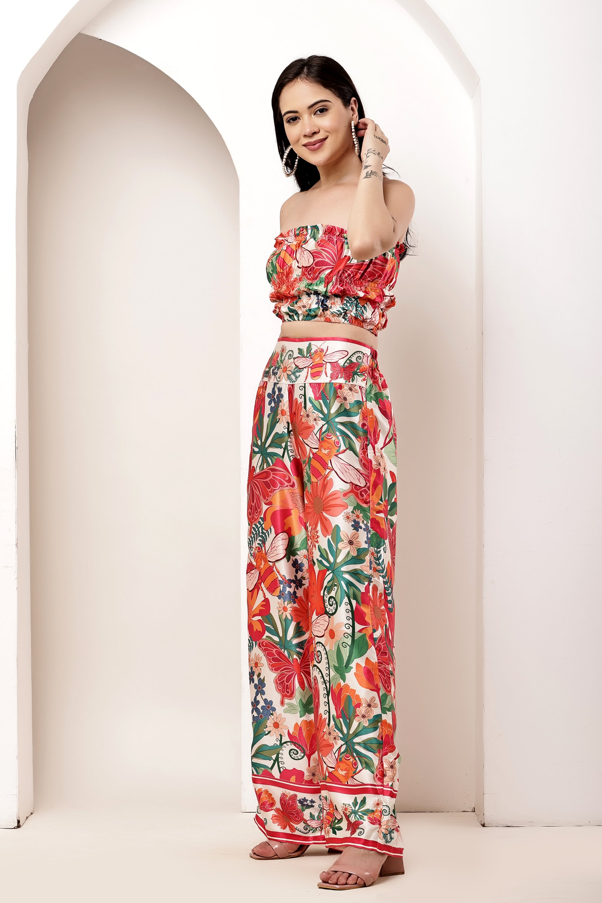 Bloom Rush Ruffle Tube Top & Pant Co-ord Set