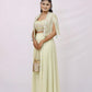 Pastel Green Embroidered Cape Set