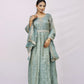 Anarkali suit with churidar and dupatta