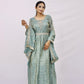 Anarkali suit with churidar and dupatta