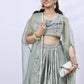 Celestial Mint Draped Lehenga Set