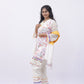 Pastel Floral Embroidered Kurta Set with Yellow-White Dupatta