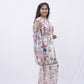 Floral Printed White Sharara Set with Dupatta