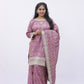 Dusty Rose Handwoven Embroidered Kurta Sharara Set with Dupatta