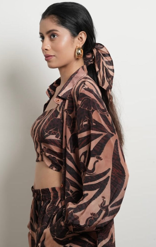 Light brown elephant print co-ord set
