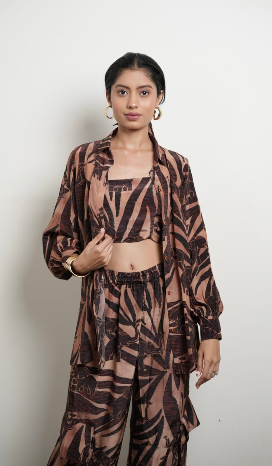 Light brown elephant print co-ord set