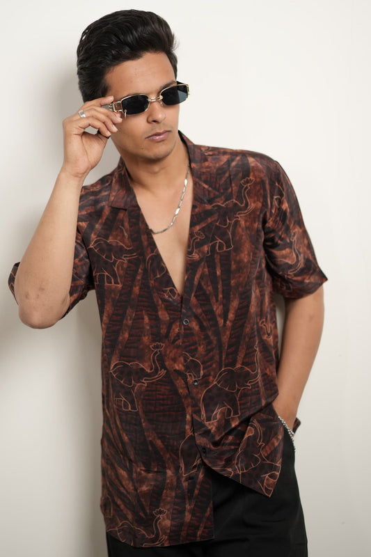 Brown elephant print