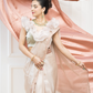 Pink Saree with Western Pattern