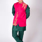 Men's Festive  Embroidered Pink Nehru Jacket