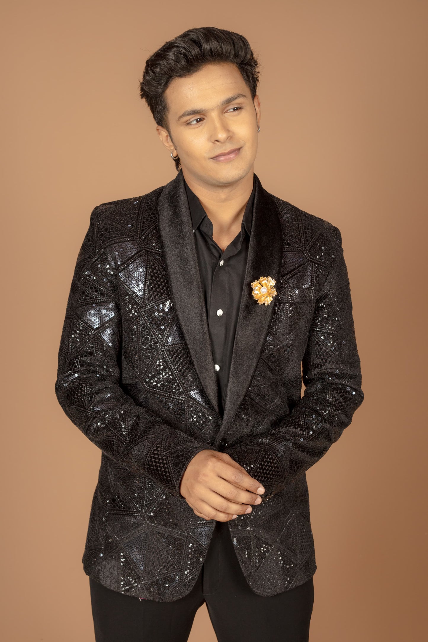 black sequined blazer