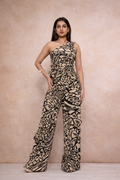Beige asymmetrical co-ord set for women with statement top and pants Rare Breed collection by Jarisuta Lifestyle