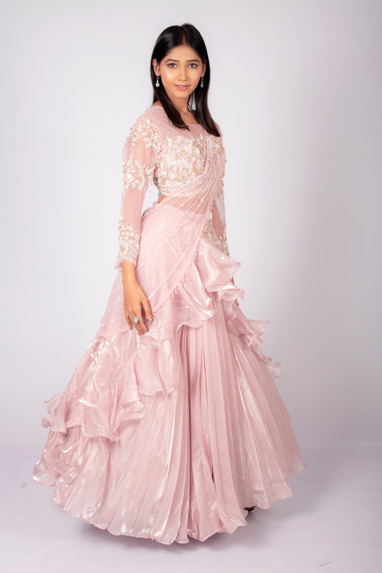 Blush Pink.hand embroidery Lehenga Set