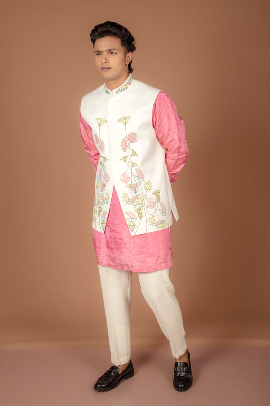 Modi jacket in white colour