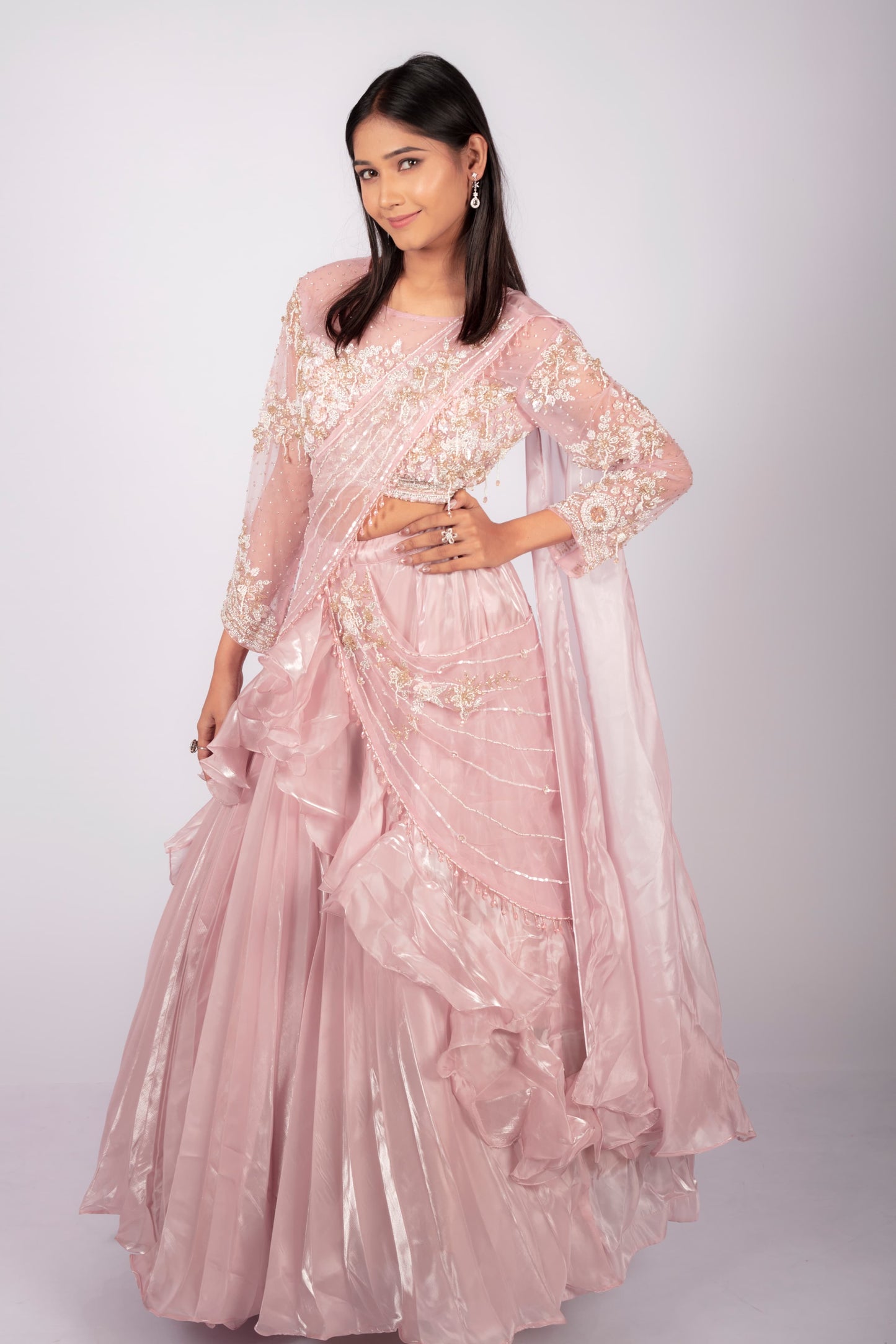 Blush Pink.hand embroidery Lehenga Set