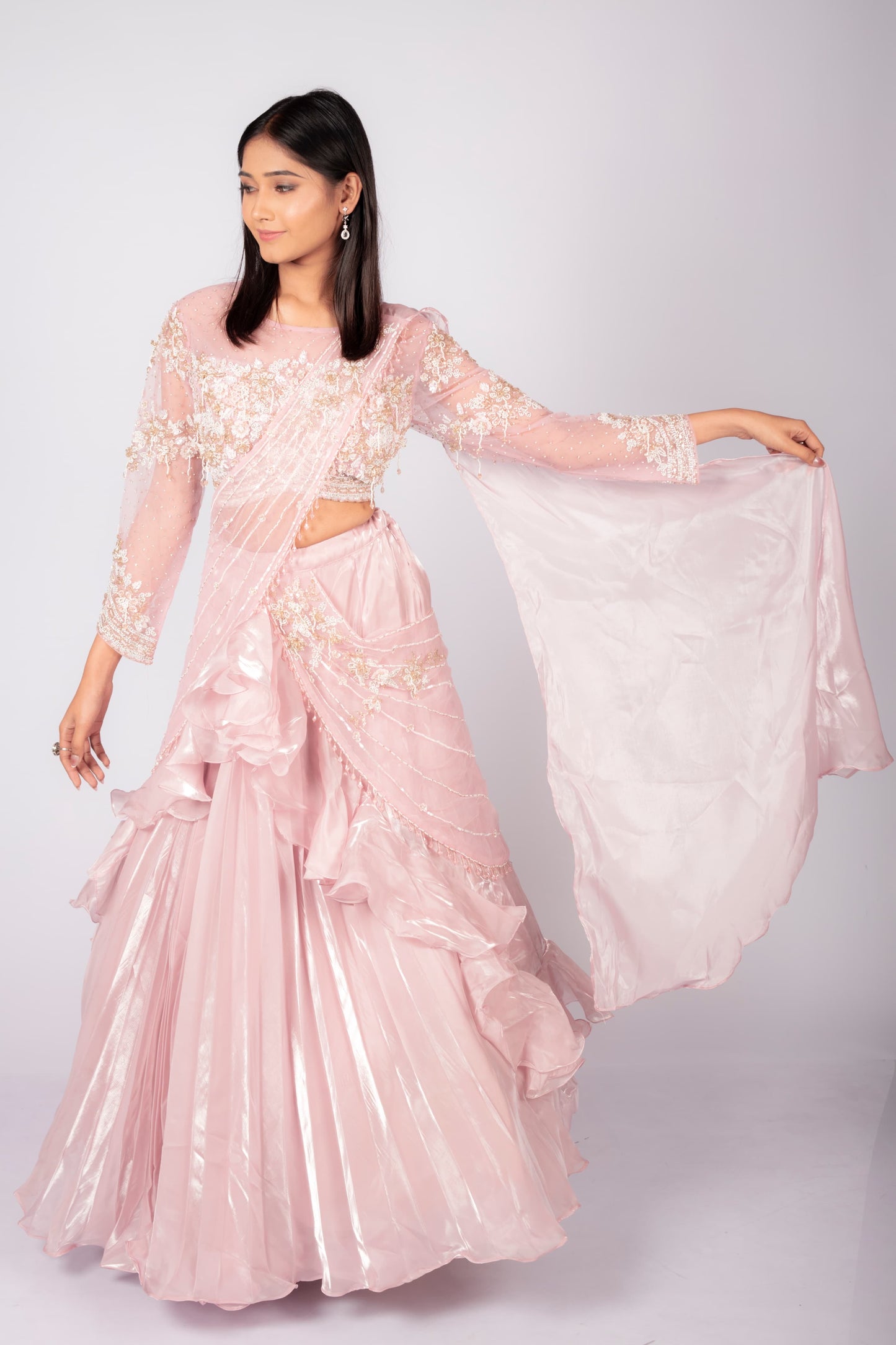 Blush Pink.hand embroidery Lehenga Set