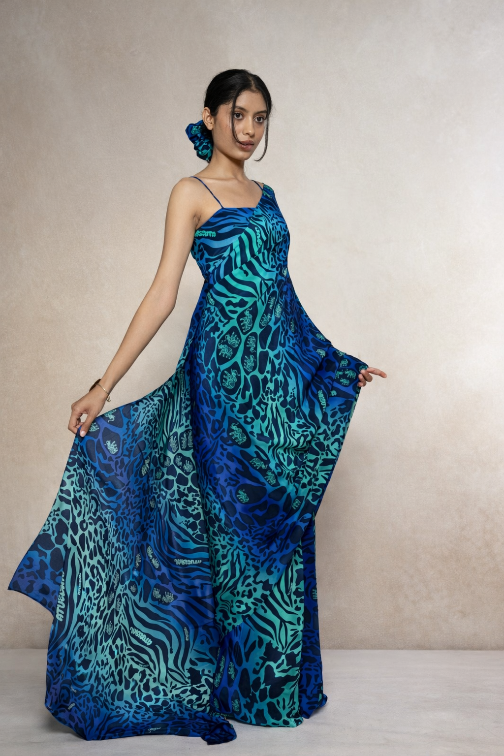 Navy blue saree for women modern statement drape by Jarisuta Lifestyle Rare Breed collection