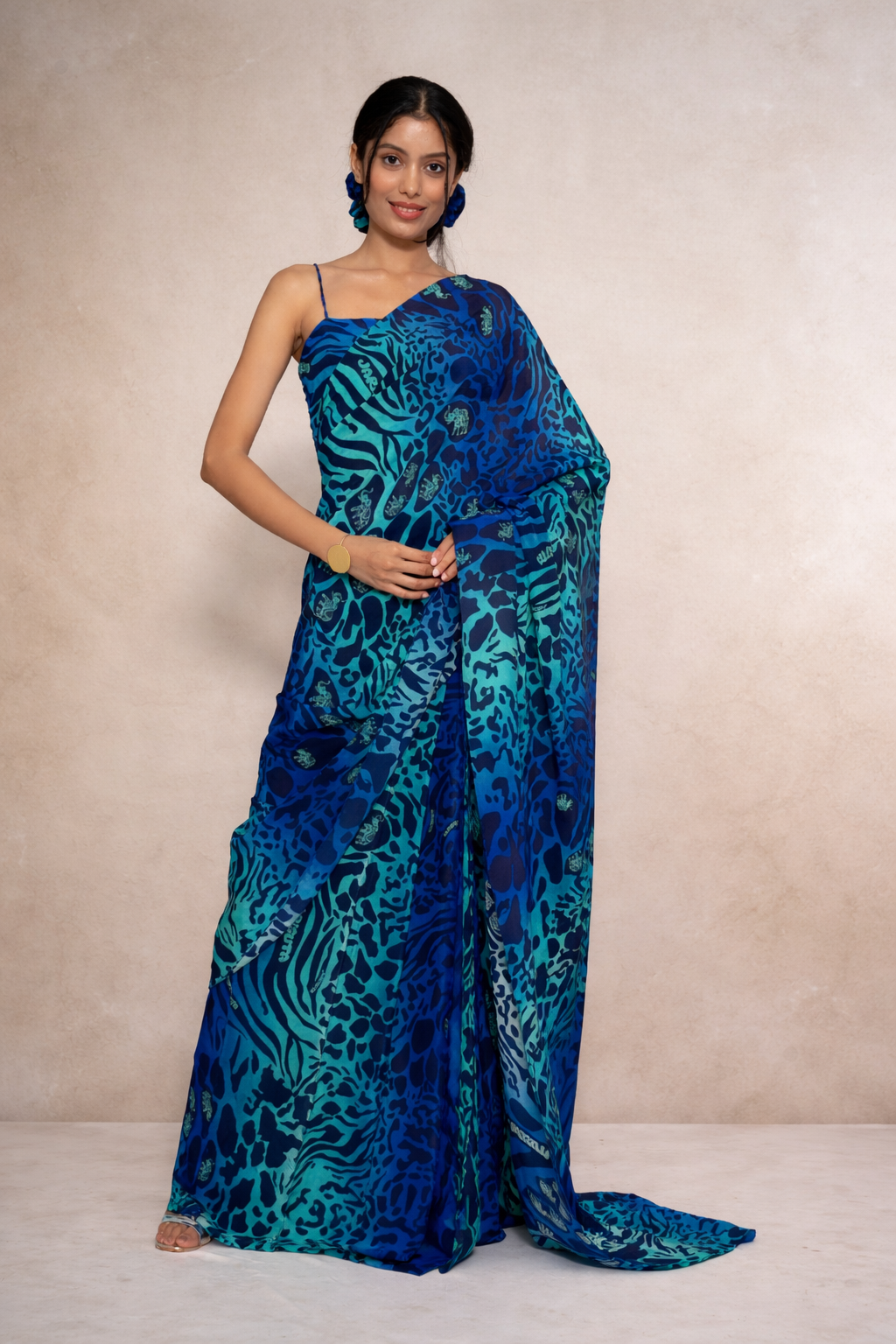 Navy blue saree for women – modern statement drape by Jarisuta Lifestyle Rare Breed collection