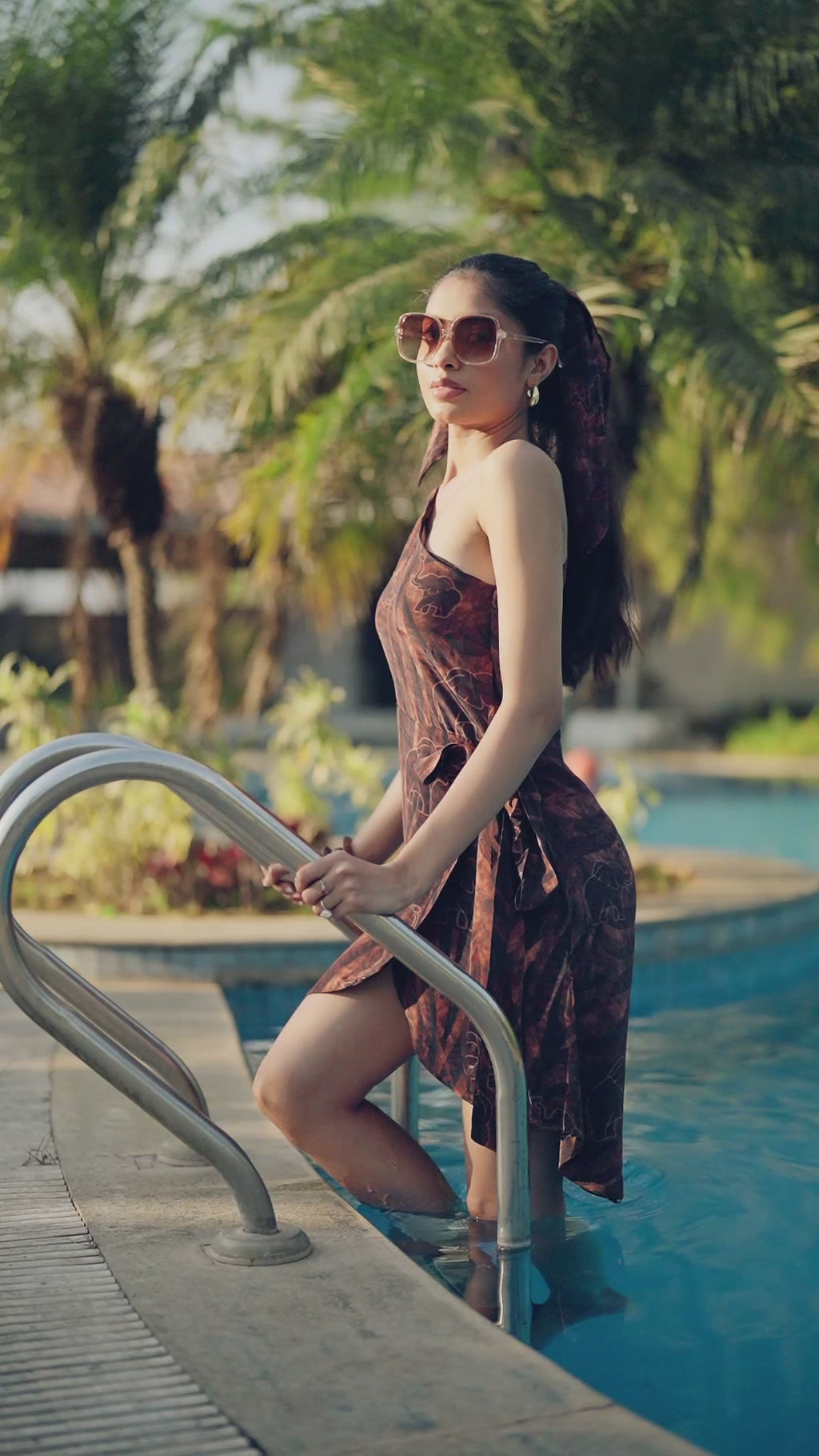 Safari printed asymmetrical dress for women Rare Breed modern statement dress by Jarisuta Lifestyle