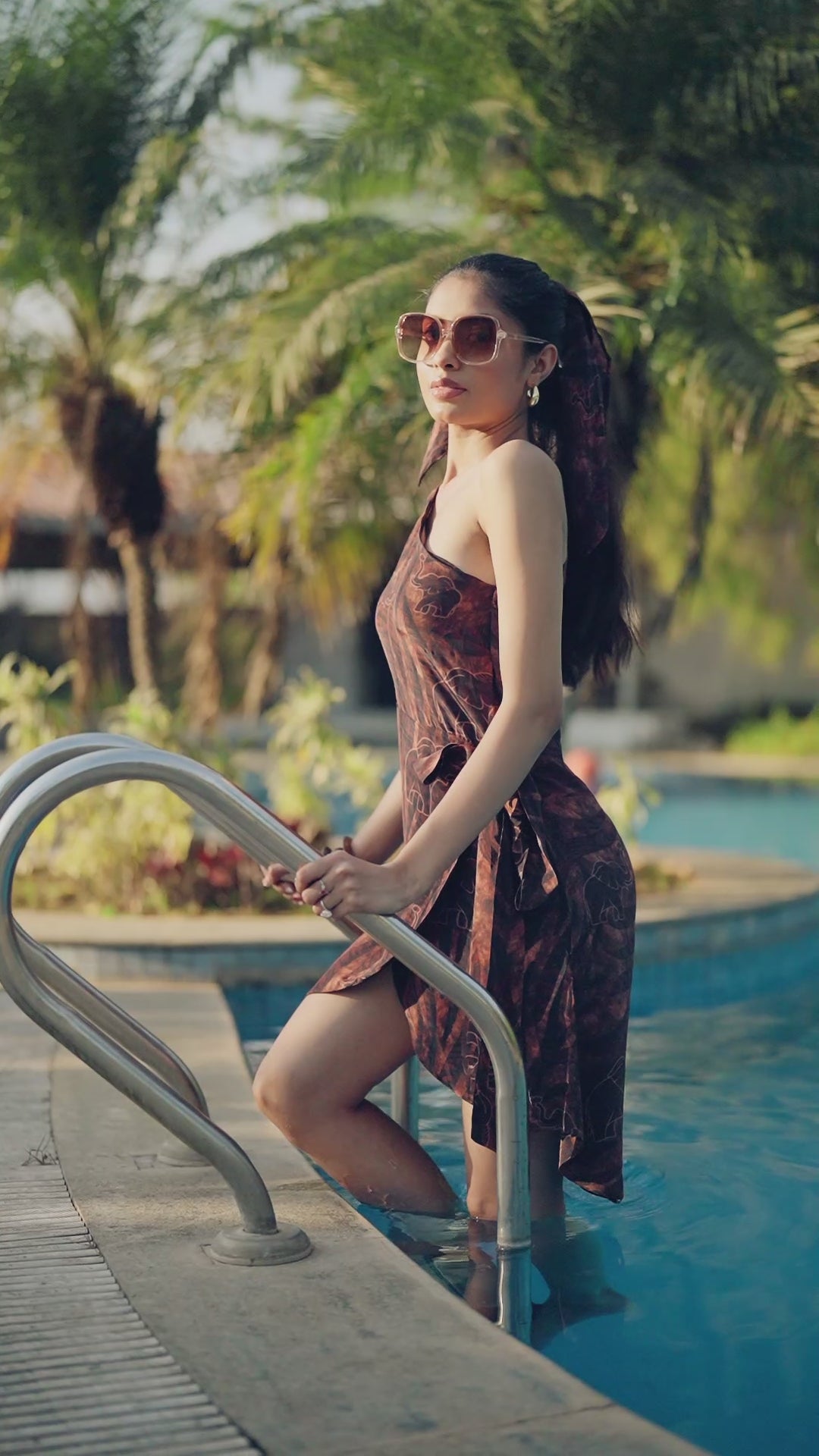 Safari printed asymmetrical dress for women Rare Breed modern statement dress by Jarisuta Lifestyle