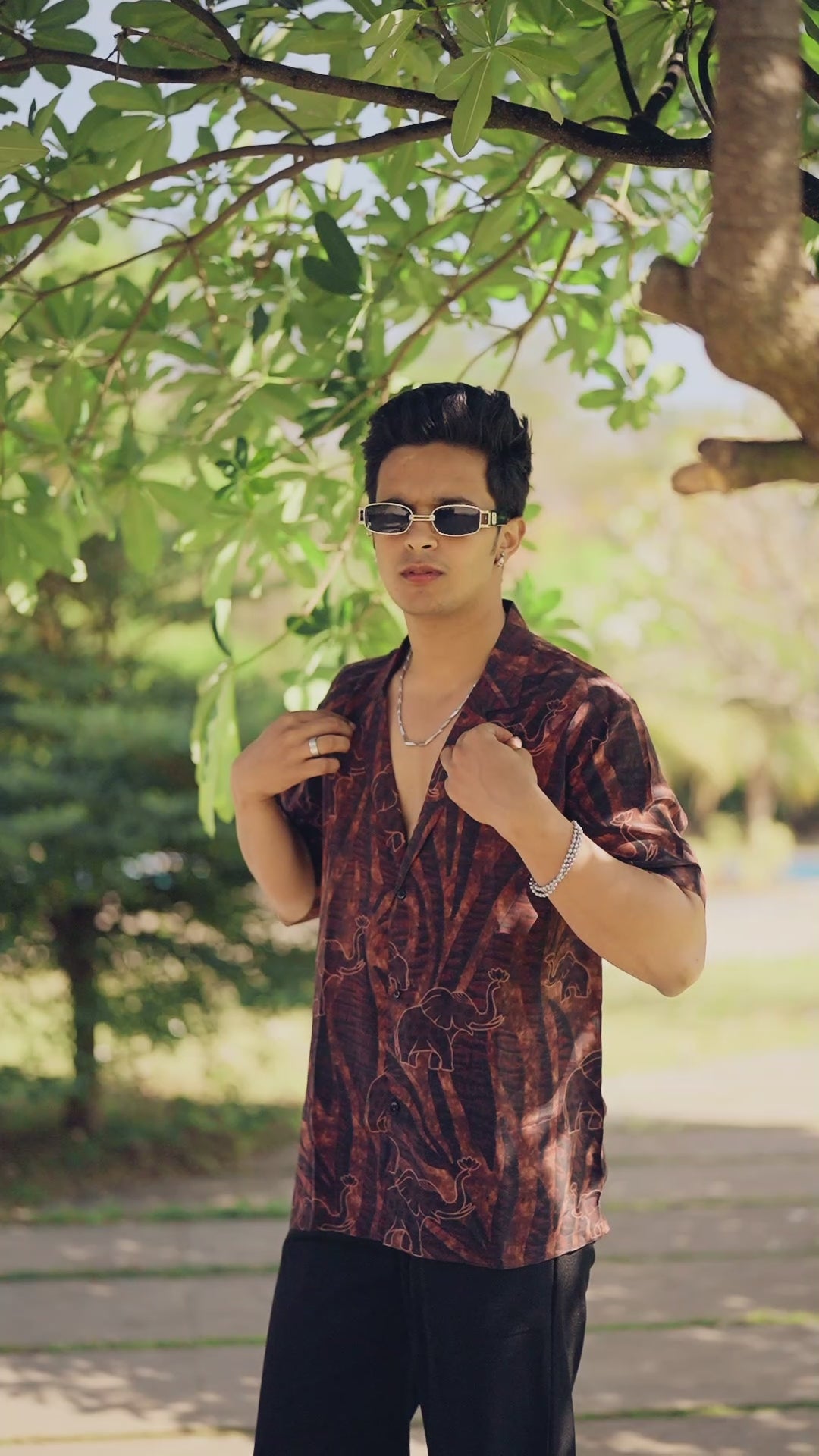 Safari printed shirt for men in dark tones Rare Breed statement casual shirt by Jarisuta Lifestyle