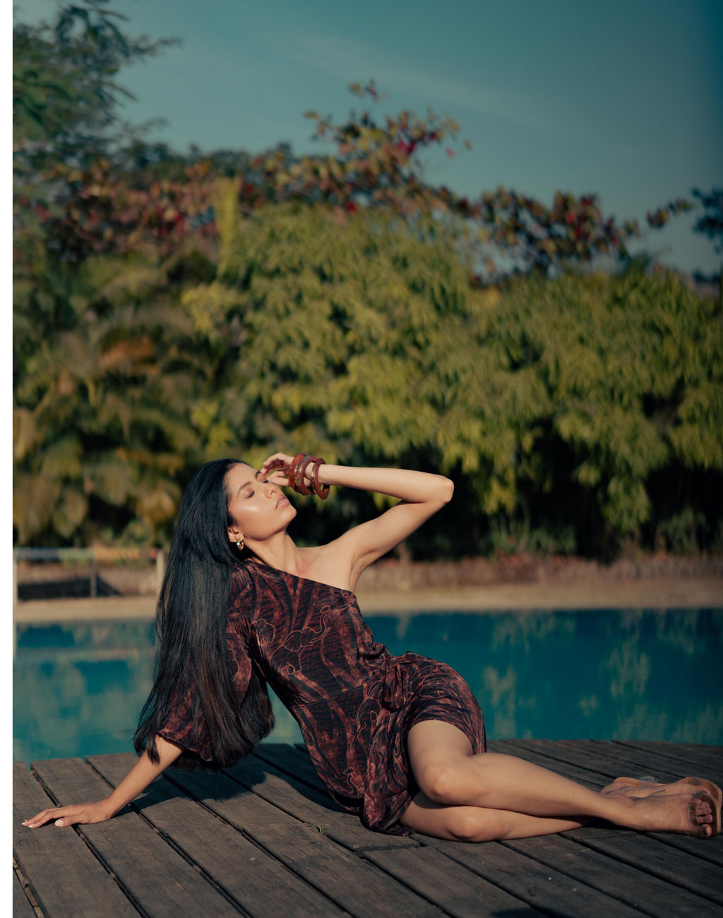 Safari printed asymmetrical dress for women Rare Breed modern statement dress by Jarisuta Lifestyle