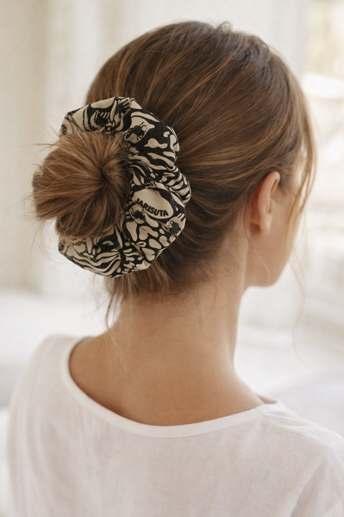 Printed satin scrunchie for women – Rare Breed hair accessory by Jarisuta Lifestyle