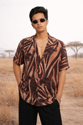 Safari printed shirt for men in dark tones – Rare Breed statement casual shirt by Jarisuta Lifestyle