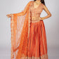 Product Title: Elegant Orange Embroidered Lehenga Choli Set
