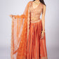 Product Title: Elegant Orange Embroidered Lehenga Choli Set