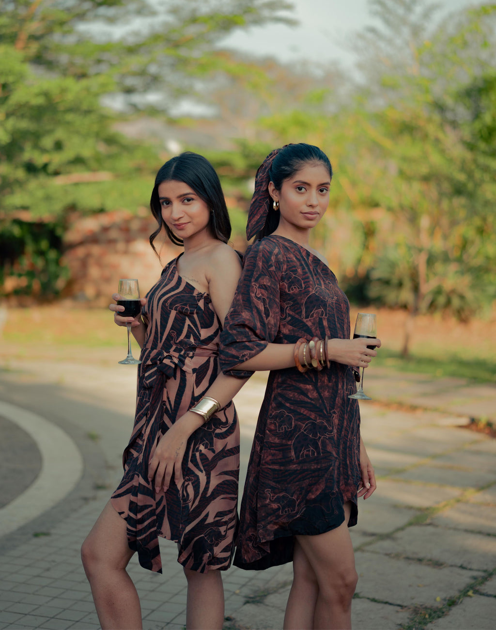 Safari printed asymmetrical dress for women Rare Breed modern statement dress by Jarisuta Lifestyle