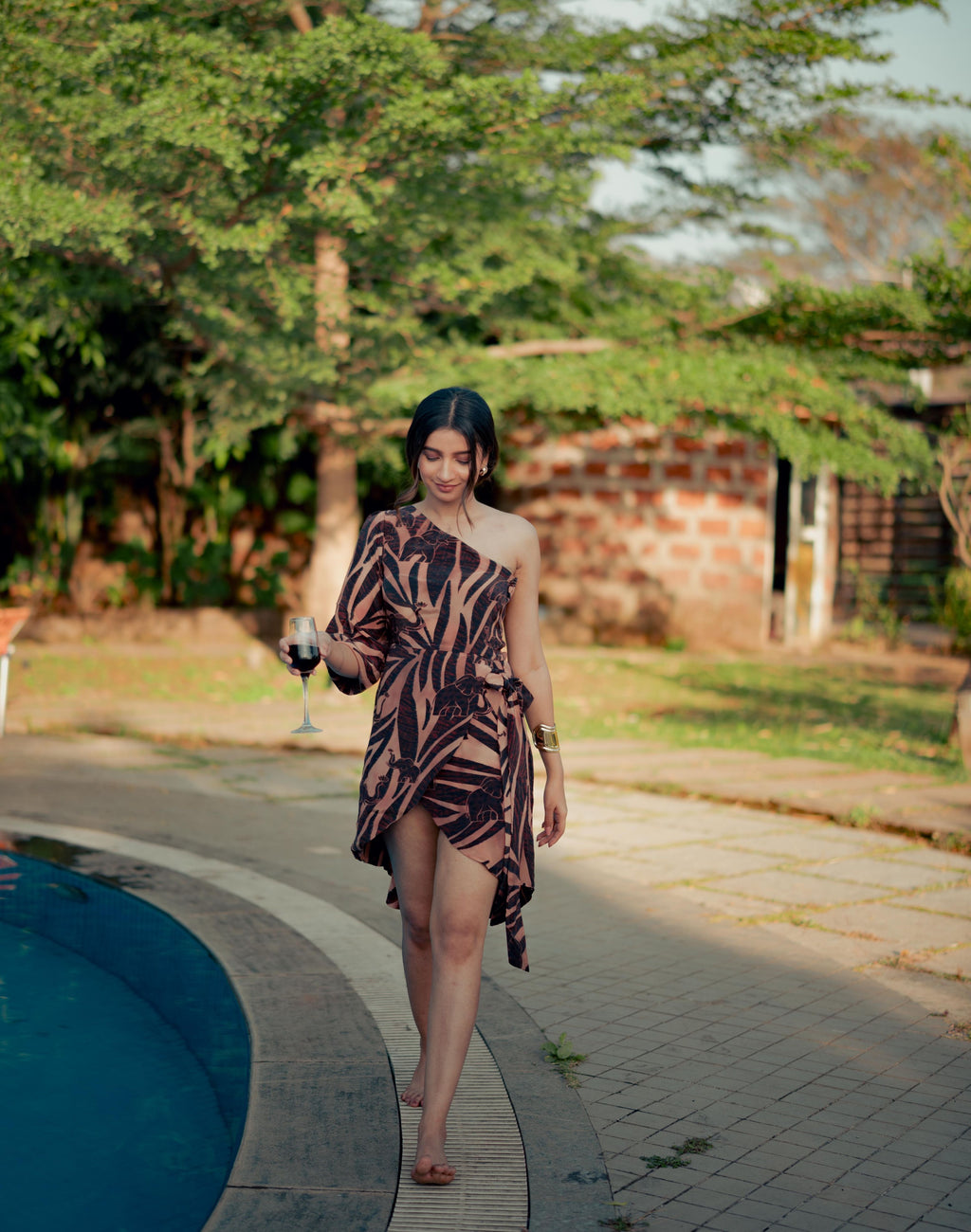Safari printed asymmetrical dress for women Rare Breed modern statement dress by Jarisuta Lifestyle