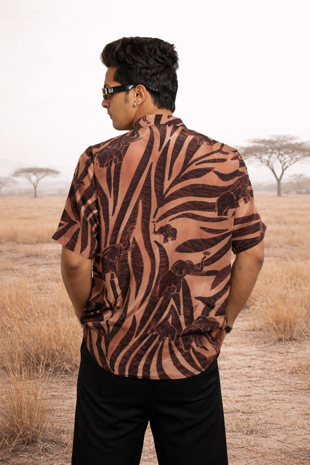 Safari printed shirt for men in dark tones Rare Breed statement casual shirt by Jarisuta Lifestyle